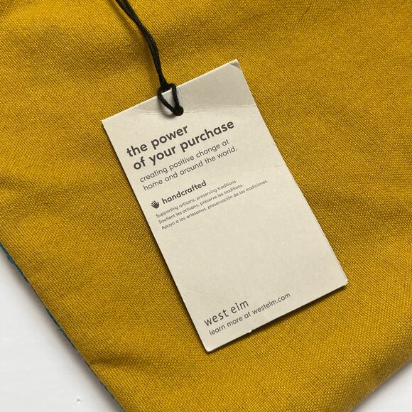 Set of 2: WEST ELM Avant Garde Pillow Cover, Blue/Yellow/Multi - Picture 7 of 12